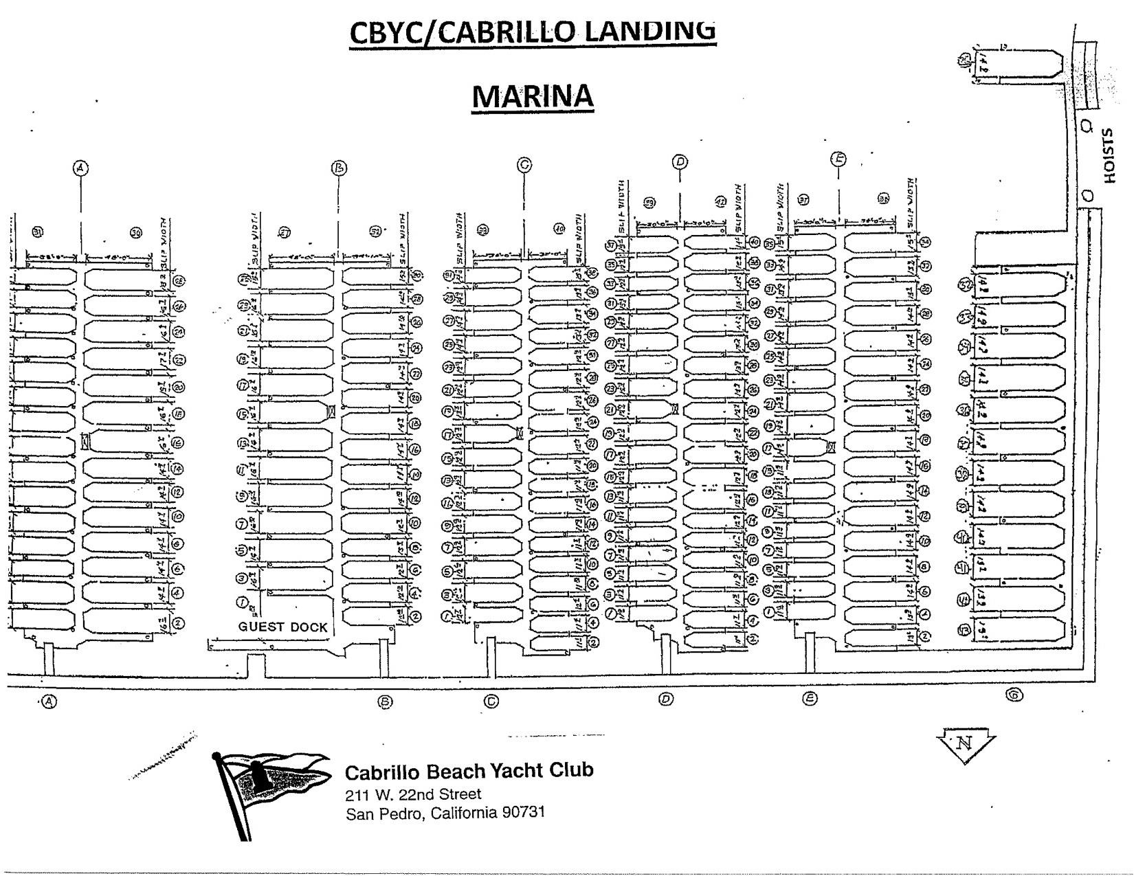 Cabrillo Yacht Club Marina Map