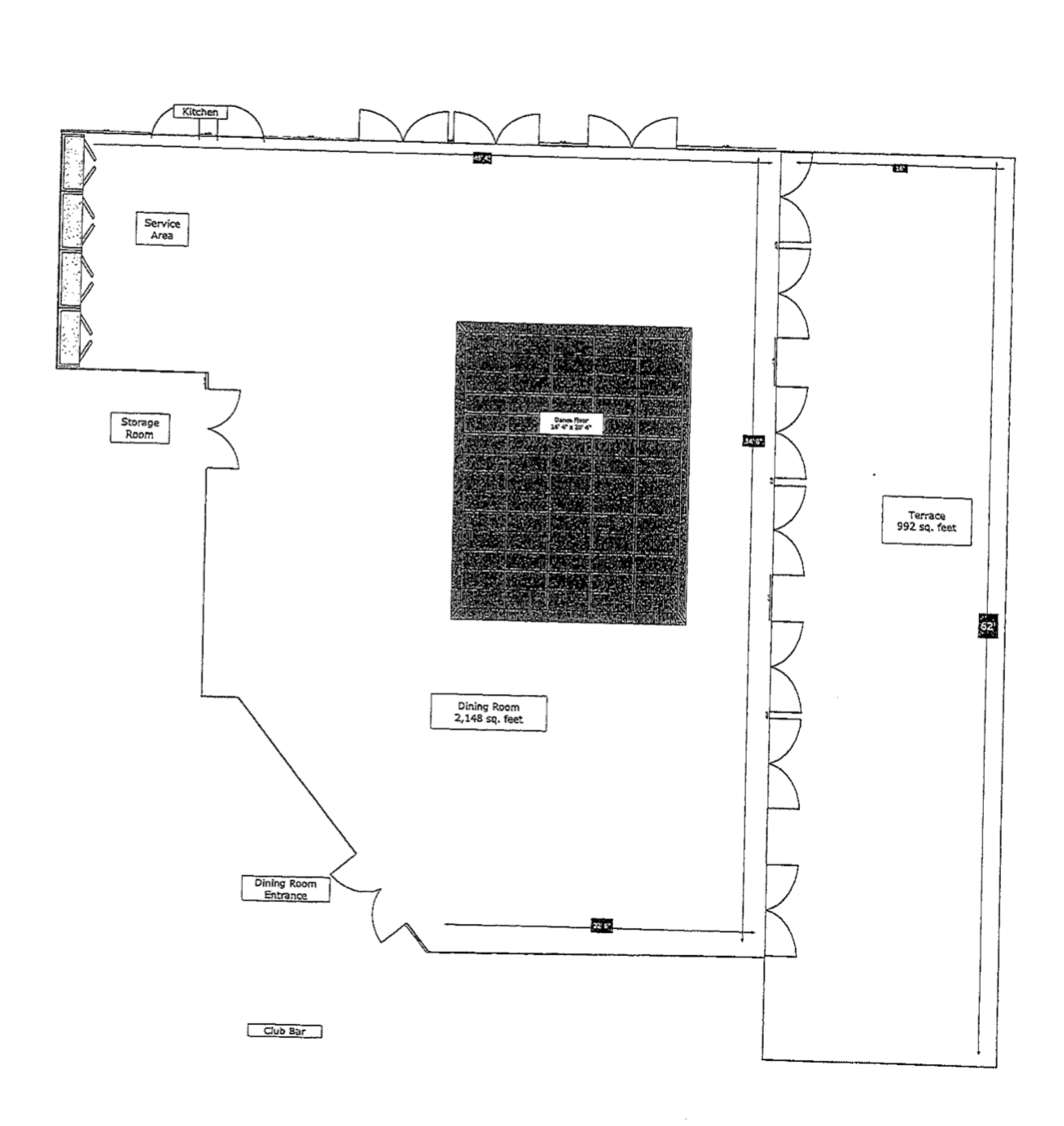 Cabrillo Yacht Club Venue Floor Plan